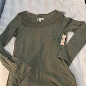 Brand new long sleeve sage top
